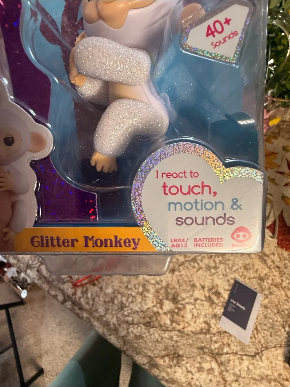 Glitter Monkey Interactive Bath Toy - White Sparkle